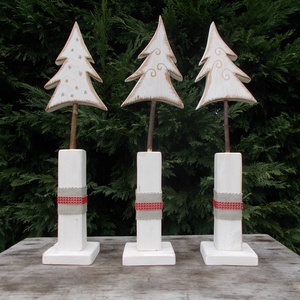 Talpas fehér fenyő arany szegéllyel - Meska.hu