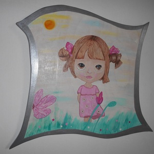 Kislány a réten - otthon & életmód - babaszoba, gyerekszoba - babaszoba kép - Meska.hu