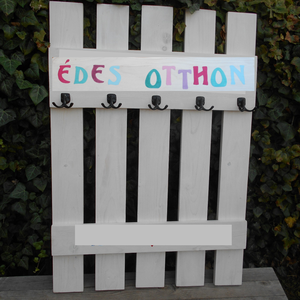Nagy fehér fogas Édes otthon választható felirat dekoráció, Otthon & Életmód, Bútor, Fogas, Famegmunkálás, MESKA