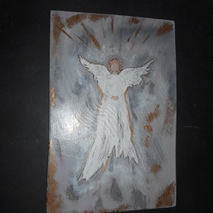 Angyali alkonyat kézzel festett kép falapon - Meska.hu