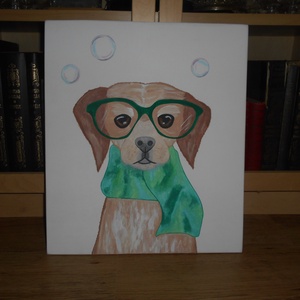 Blöki kutya festmény kutyabarátoknak, kutyakedvelőknek - otthon & lakás - dekoráció - kép & falikép - 3d képek - Meska.hu