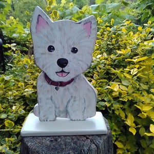 Westy kutya ( Westie - Westy West highland white terrier )  - otthon & életmód - dekoráció - ajtó- és ablak dekoráció - ajtótámasz - Meska.hu
