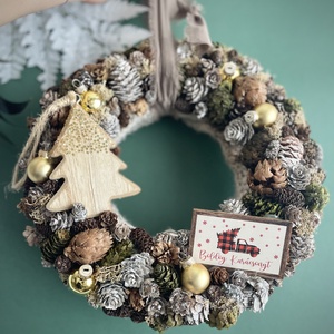 Karácsonyi kopgtató-Winter Charm, Karácsony, Karácsonyi lakásdekoráció, Karácsonyi ajtódíszek, Virágkötés, MESKA