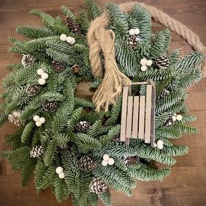 Karácsonyi, élő fenyős  kopogtató-Rustic Pine - karácsony - karácsonyi lakásdekoráció - karácsonyi ajtódíszek - Meska.hu