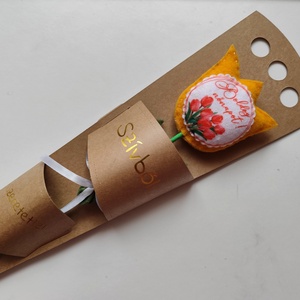 Nőnapra filc tulipán virág tasakkal (1db) - Meska.hu