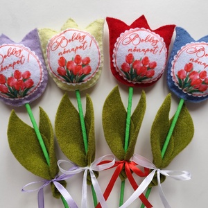 Nőnapra filc tulipán (4 darab) - Meska.hu