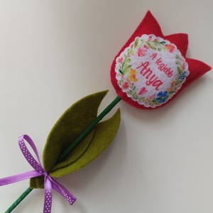 Anyák napjára filc tulipán - Meska.hu