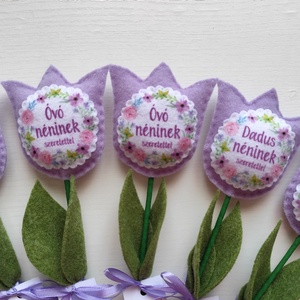 Filc tulipán pedagógus napra / ballagásra mezei virágmintás - otthon & életmód - virágdekoráció - virágok - virágcsokor - Meska.hu