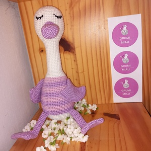 Lila liba, amigurumi alvópajti - játék & sport - plüssállat & játékfigura - madár - Meska.hu