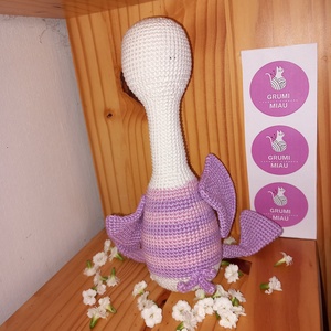 Lila liba, amigurumi alvópajti - játék & sport - plüssállat & játékfigura - madár - Meska.hu