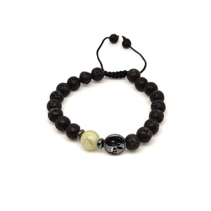 Bazalt életfa karkötő Jáde gyönggyel 8 mm, Ékszer, Karkötő, Ásványkarkötő, , MESKA