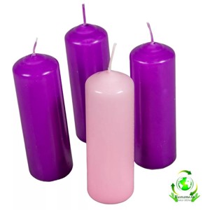 Mártott henger gyertya 40x120 mm - 3lila 1rózsaszín, Kellékek & szerszámok, Dekorációs gyertya, Dekorációs kellékek, , MESKA