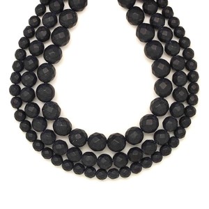 Ónix matt négyszög fazettált golyó 8-9mm  ékszerkészítő alapanyag (füzér), Kellékek & szerszámok, Ásvány alapanyag, Ásványfüzér, , MESKA