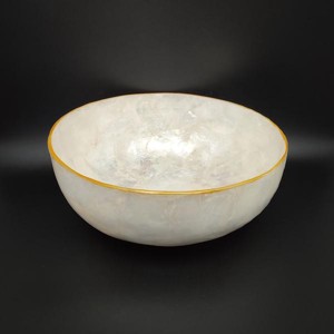 Tál kagyló arany szélű 20cm, Otthon & Életmód, Dekoráció, Asztal és polc dekoráció, Dekorációs tál, tartó, , MESKA