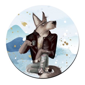 Rock'n' kávés farkas mintás bögre alátét, , , MESKA