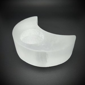 Szelenit hold mécsestartó 10cm, Kellékek & szerszámok, Ásvány alapanyag, Szelenit korong, , MESKA