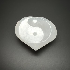 Szelenit szív yin yang 8 cm Egyensúly - Meska.hu
