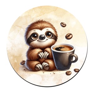 Kávés lajhár - csak feketén bögre alátét, , , MESKA