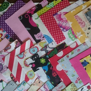 DIY Patchwork foltvarró csomag Lány minta 100 db 10x10 cm - kellékek & szerszámok - méteráru - anyagcsomag - Meska.hu