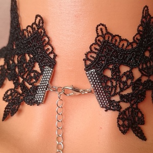Levél mintás csipke nyakék choker nyaklánc Halloween  - ékszer - nyaklánc - nyakpánt, gallér - Meska.hu