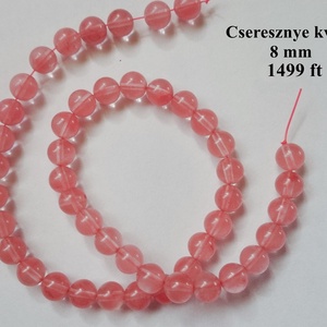 Cseresznye kvarc ásvány szál 8 mm  - Meska.hu
