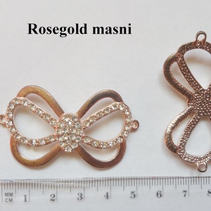 Rosegold masni fehér kövekkel  - Meska.hu