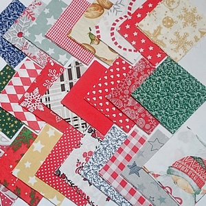 100 db Karácsony patchwork 10x10 cm pamutvászon csomag , Kellékek & szerszámok, Méteráru, Anyagcsomag, , MESKA