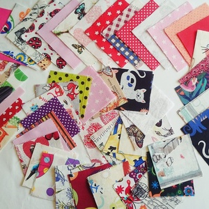 100 db Lány patchwork 10x10 8x8 cm pamutvászon csomag , Kellékek & szerszámok, Méteráru, Anyagcsomag, , MESKA