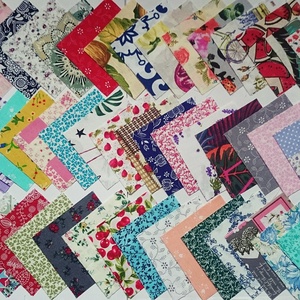 100 db Növény mintás patchwork 10x10 cm pamutvászon csomag Nö4, Kellékek & szerszámok, Méteráru, Anyagcsomag, , MESKA