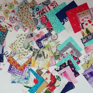 100 db Növény mintás patchwork 10x10 8x8 cm pamutvászon csomag , Kellékek & szerszámok, Méteráru, Anyagcsomag, , MESKA