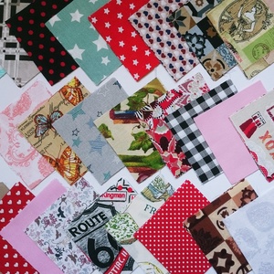 100 db Vegyes mintás patchwork 10x10 cm pamutvászon csomag Vegyi - Meska.hu