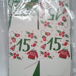 24 részes adventi kalendárium karácsony mintás doboz - karácsony - adventi díszek - adventi naptár - Meska.hu