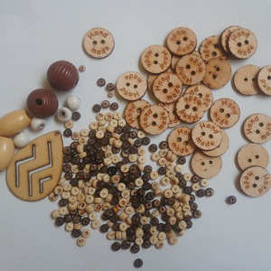 Fa gyöngy csomag gomb Handmade, Kellékek & szerszámok, Rövidáru, Gomb, , MESKA
