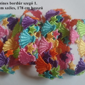 Színes mintás csipke bordűr szegő szalag 1. , Kellékek & szerszámok, Rövidáru, Szalag, pánt, Csipke, csipkeszalag, , MESKA