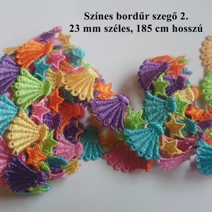 Színes mintás csipke bordűr szegő szalag 2. , Kellékek & szerszámok, Rövidáru, Szalag, pánt, Csipke, csipkeszalag, , MESKA