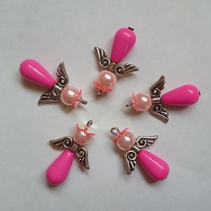  Rózsaszín angyal csomag pink 5 db csomag, Esküvő, Emlék & Ajándék, Köszönőajándék, Ékszerkészítés, MESKA