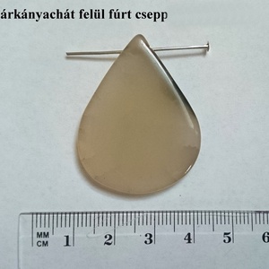 Sárkány achát felül fúrt ásvány medál kaboson, Kellékek & szerszámok, Gyöngyfűzés kellékek, Cabochon, , MESKA