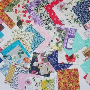 100 db Növény mintás patchwork 10x10 8x8 cm pamutvászon csomag NV2, Kellékek & szerszámok, Méteráru, Anyagcsomag, , MESKA