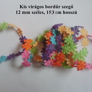 Színes virág mintás csipke bordűr szegő szalag, Kellékek & szerszámok, Rövidáru, Szalag, pánt, Textilszalag, , MESKA