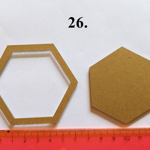 Erős plexi hatszög sablon párban 26. forma , Kellékek & szerszámok, Szerszámok, eszközök, Sablonok, , MESKA