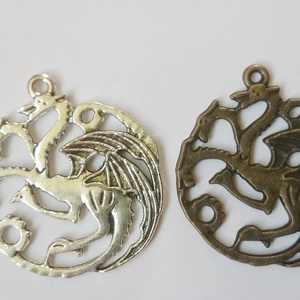 2 db sárkány fém medál fityegő ezüst bronz, Kellékek & szerszámok, Ékszerkellék, Medál csomag, , MESKA