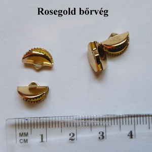 10 db rózsaarany rosegold színű ékszer alkatrész végzáró bőrvég szalagvég , Kellékek & szerszámok, Ékszerkellék, Szalagvég, bőrvég, végzáró, , MESKA