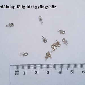 10 db ragasztható ékszer alap alkatrész félig fúrt gyöngyhöz - kellékek & szerszámok - ékszerkellék - medáltartó, medálkapocs - Meska.hu