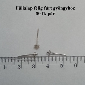 10 db ragasztható ékszer fülbevaló alap alkatrész félig fúrt gyöngyhöz - Meska.hu