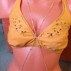 Testlánc bikini lánc apró bogyós ezüst színű , Ékszer, Nyaklánc, Hosszú nyaklánc, Ékszerkészítés, MESKA
