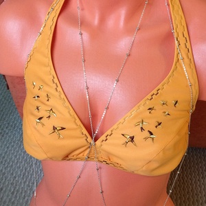 Testlánc bikini lánc apró bogyós ezüst színű  - ékszer - nyaklánc - hosszú nyaklánc - Meska.hu