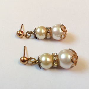 Beszúrós beszúrós gyöngy fülbevaló strassz rondellel  - ékszer - fülbevaló - lógó fülbevaló - Meska.hu Beszúrós beszúrós gyöngy fülbevaló strassz rondellel  - ékszer - fülbevaló - lógó fülbevaló - Meska.hu