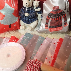 Színes kedves mintájú adventi kalendárium naptár zsák 24 db , Karácsony, Adventi díszek, Adventi naptár, Varrás, MESKA