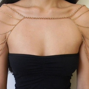 Egzotikus dekoratív váll ékszer testlánc ezüst / arany színű , Ékszer, Nyaklánc, Párhuzamos nyaklánc, Ékszerkészítés, MESKA