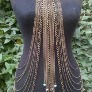 Egzotikus dekoratív ékszer testlánc ezüst / arany színű , Ékszer, Nyaklánc, Párhuzamos nyaklánc, Ékszerkészítés, MESKA